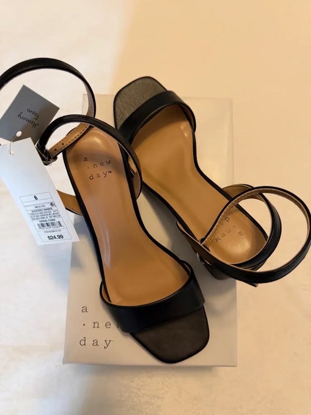 Two-Strap Block Heel Sandals